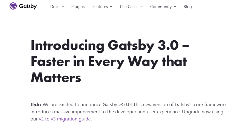 Gatsby 3.0を試す